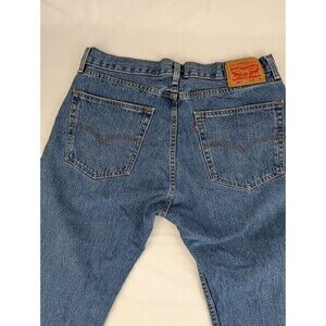 Mens 36x29 Levis 505 Jeans Blue Straight Leg Dark Wash Workwear Casual